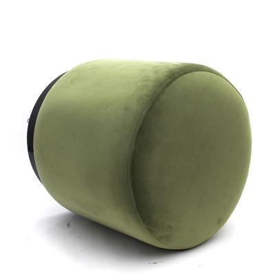 China High Quality Velvet Tufted Round Seat Stool Sittimg RTS Colorful Wedding Use Fabric Stool With Gold Stool Metal Base Ottoman for sale