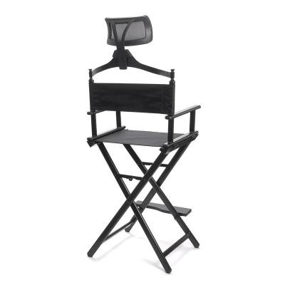 China Portable Custom Folding Professional High Aluminum Telescopic Directors Cosmetic Makeup Artist Chair With Headrest zu verkaufen