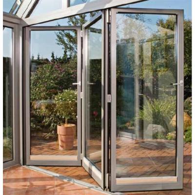 China Thermal Insulation Blh-86 High End Bathroom Pvc Folding Door Frameless Glass Folding Doors Interior Lightweight Folding Door For Home for sale