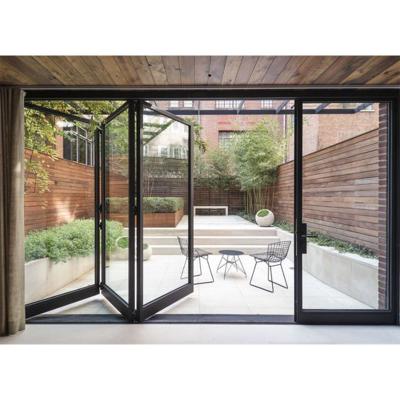 China Thermal Insulation Blh-92 Chinese Top Brand Double Glazing Bi Fold Door Folding Door Wood Folding Door Fittings For Home for sale