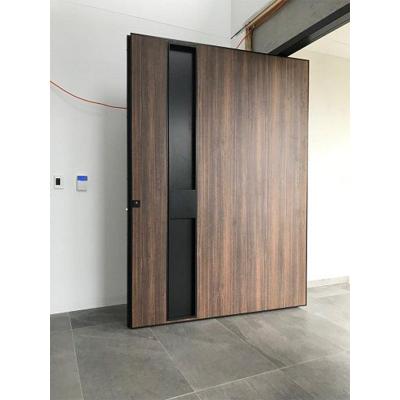 China Waterproof Blh-74 Chinese Supplier Wrought Iron Single Entry Doors Double Entry Doors Modern Top Bottom Pivot Door For Home for sale