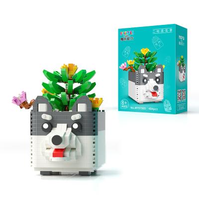 China Kids Educational Toy MOYU Building Blocks Sets Plants Micro Sled Dog For Children Science And Education DIY Mini Plants Toy for sale