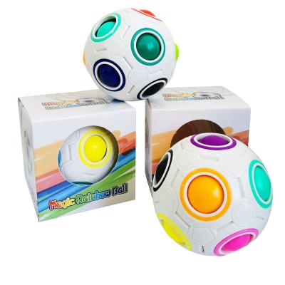 China Moyu New Arrival Fun Busy Person Plastic Cube Puzzle OEM Unisex Logo Rotation Custom Funny Freeze Fidget Magic Rainbow Ball Relax Toys for sale