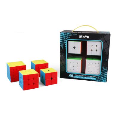 China DIY TOY 4pcs set cube speed pack Moyu Mofangjiaoshi fidgety person puzzle cube MOYU magic cube for sale