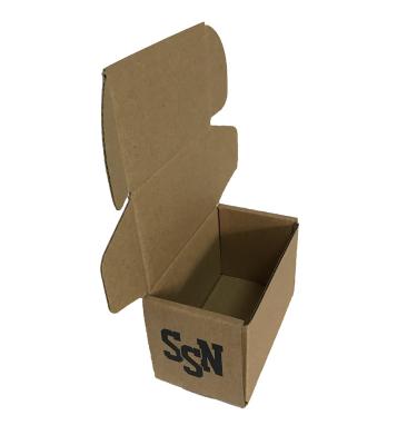 China Recycled Materials Brown Kraft Logo Printed Corrugated Cardboard Folding Box for sale