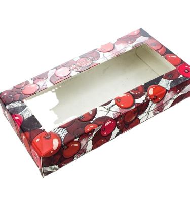 China Recycled Materials Fresh Fruit Cherry Cardboard Paper Package Display PET/PVC Window Box Packaging for sale