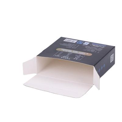 China Recycled Materials Foldable Black Color Printed Cardboard Tea Bag And Sugar Paper Storage Packaging Retail Box for sale