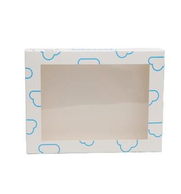 China Recycled Materials Open Cardboard Eco - Friendly White Paper Custom Logo Printing Box With PVC / PET Window Front for sale