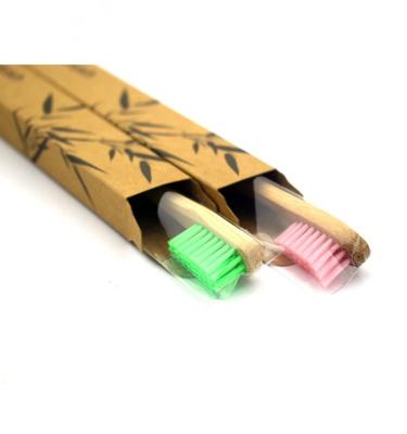 China Recycled Materials Toothbrush Recycle Brown Bamboo Folding Kraft Paper Box With Custom Printing for sale