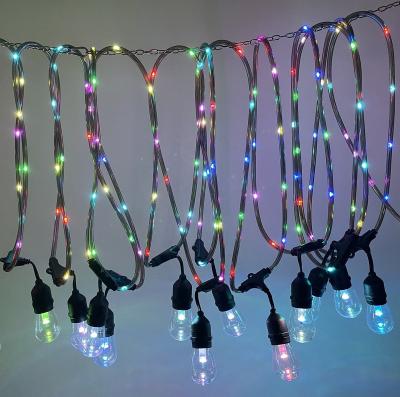 China Durable Color Changing Outdoor String Lights 48 Stops String Temporary Full RGB Lights Waterproof Strand Connectable Remote Control Hanging Light for for sale