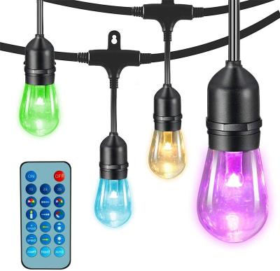 China Multicolor IP65 RGB String Festival Decoration S14 Christmas Light Waterproof LED Light Bulb Remote Control String Lights for sale