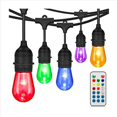 China 48ft/15 Outdoor Dimmable Lights KUNSIND 48FT RGB S14 Edison String Lights Replacement Bulbs Color Changing Waterproof For Christmas for sale