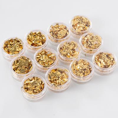 China 2d Nail Art DIY Decoration Wholesale Set 3/12Pcs Irregular Gold Silver Copper Glitter Glitter Decorations UV Gel Nail Art DIY Sticker Set 3/12Pcs for sale