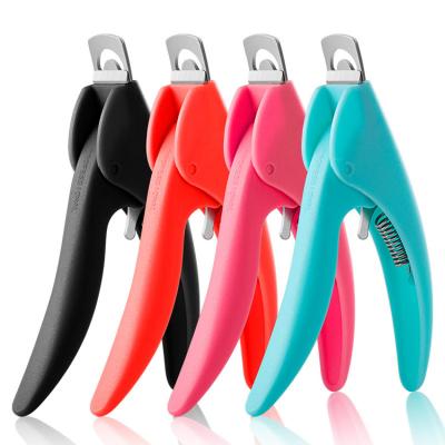 China Durable High Quality Plastic Nail Art Tips Clipper Trimmer False Nails Manicure Tool U Shape Round Edge Finger Cutter for sale