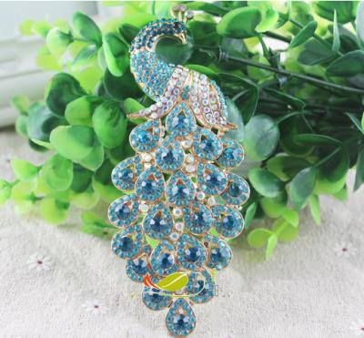 China Environmentally Friendly Beautiful Gold Peacock Rhinstone Pendant Charm / Necklace Charm DIY Accessory Finding for sale