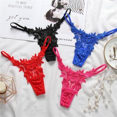 China Anti-Static Sexy Lace Low Waist Anti-Static Sexy Temptation Panties Underwear Women Briefs Thong for sale