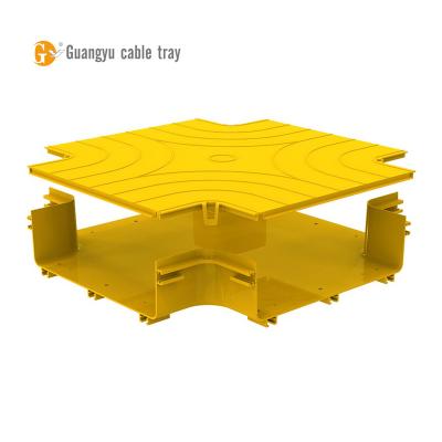 China PVC Or ABS Guangyu Factory Supplier Customize Cable Tray ABS Data Center Fiber Optic Cable Tray 360mmHorizontal Yellow Cross for sale