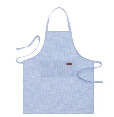 China Fashion Kitchen Cleaning Blue Canvas Cafe Cooking Apron for sale