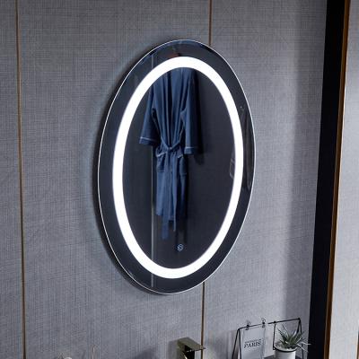 China Bathroom Wash Station Illuminated Home Hotel LED Lighted Touch Sensor Round Bathroom Mirror Luxury Wall Bath Mirror for sale