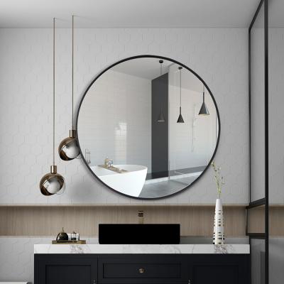 China Frameless Magnifying Round Make Up Smart Bathroom Touch Screen Mirror Vanity Led Strips Light Up Mirror Wall Mirror Bath for sale