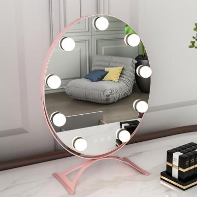 China Modern Hollywood Vanity Led Lighted Travel Makeup Mirror Desk Make Up Mirror for sale