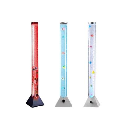 China Modern Floor Standing Water Bubble Column , LED Color Changing Fish Lamp for sale