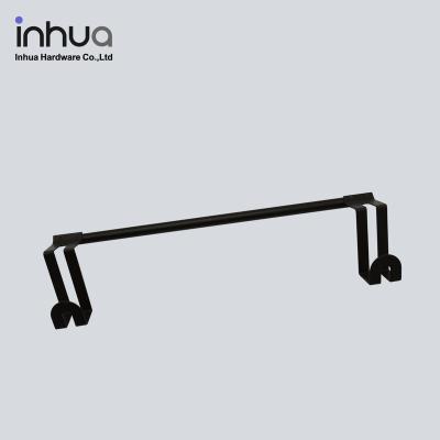 China Durable Utility Model Powder-Coated Metal Door Hanging Rack Black Towel Rack For Kitchen for sale