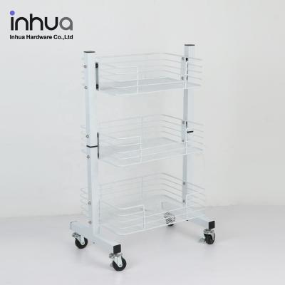 China Sustainable Home Kitchen Storage Cart Removable Three Tier Rolling Rack for sale