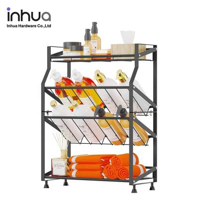 China Kitchen Splicing Four-Layer Spice Rack Storage Rack Household Goods Multi-Functional Splicing Rack Black for sale