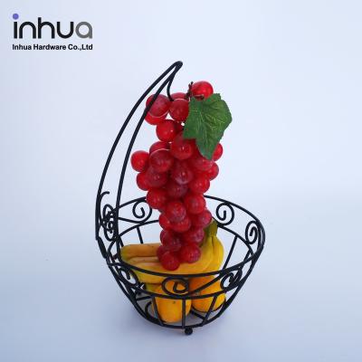 China Sustainable Fruit and Vegetable Drain Storage Basket with Hook Fruit Basket Black for sale