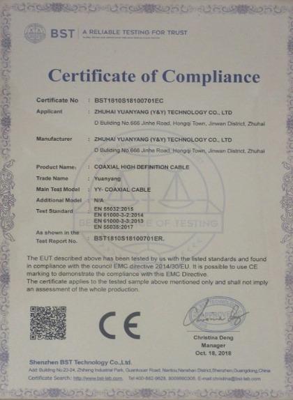 CE - Zhuhai Y&Y Technology Co., Ltd.