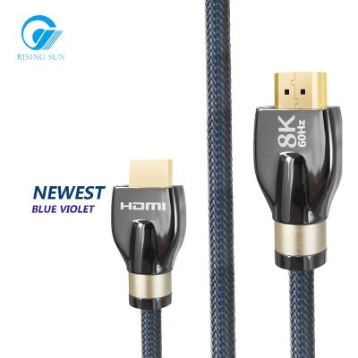 China Factory Certificated Transparent Multimedia Color Mesh Jacket OEM & ODM 48GB supports 8K60HZ 4K120HZ 2.1 8k HDMI CABLE for sale