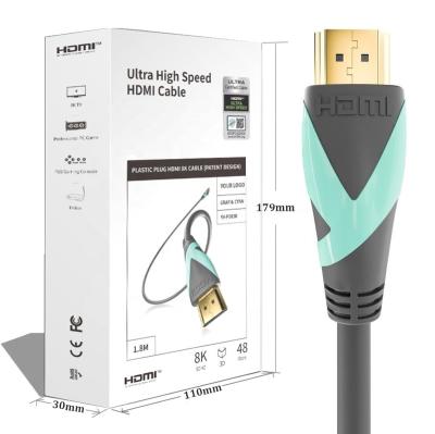 China Environmentally friendly online retailer supply best-selling 2.1V 2.0V 1.4V 8K 4K 2K 48Gbps 18Gbps border high speed male HDMI to HDMI cable for sale