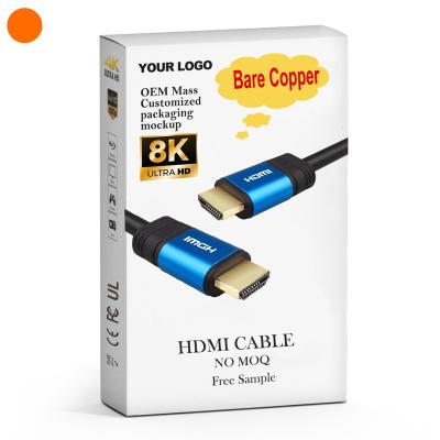 China COMPUTER Amazon Hot Sale 1M 2M 3M 5M 8K 60Hz Gold Plated Nylon Baraided HDMI to HDMI Cable for UHD FHD 3D Xbox PS3 PS4 TV for sale