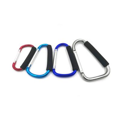 China Retail Industry BT-A033 Large Aluminum Carabiner D Shaped Carabiner Snap Hook With Sponge Grip Cover for sale