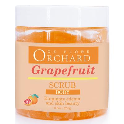 China Exfoliator Exfoliator Body and Face Salt Fruit Sugar Grapefruit Scrub Boat Ready To for sale