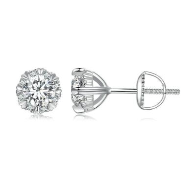 China Punk 50 Momulberry Points Delicate Stone Stud Momulberry Diamond S925 Silver Single Thread Stud Female for sale