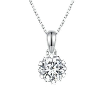 China Single Carat Mossan Stone Necklace Sparkle One Carat Sense S925 Premium Silver Clavicle Chain From Europe And America for sale