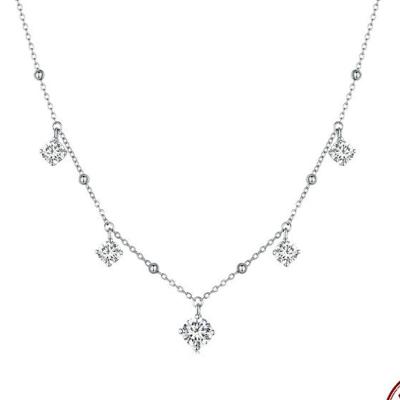 China Europe and America's New Carat Mosan Diamond Clavicle Chain Women's Luxury S Light Sense S925 Silver Superior Necklace for sale