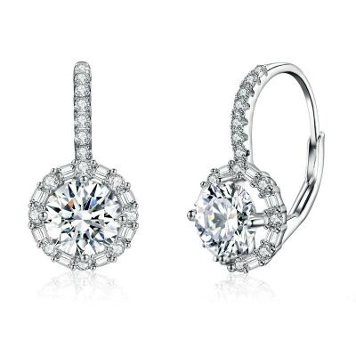 China Punk the new luxury silver S925 Mosan drill earring with elegant certificate noble carat earrings for sale