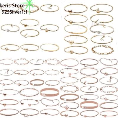 China Wholesale 2023 high quality plating fit punk Rose Gold 14K gold pandoraer bracelet for sale