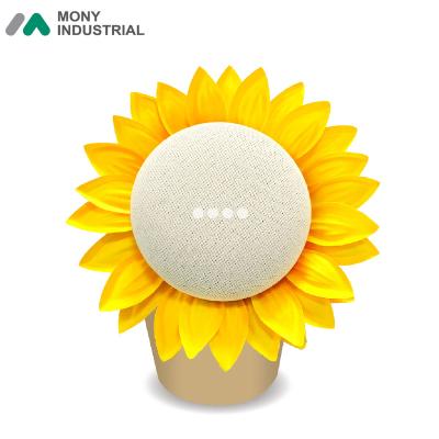 China Phone Feature Sun Flower Shape Easy Installation Google Mini Speaker Stand For Home Home Decoration for sale