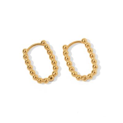 China TRENDY Simple personality wholesale fashion 18k gold plated stainless steel bead chain ring ladies for sale