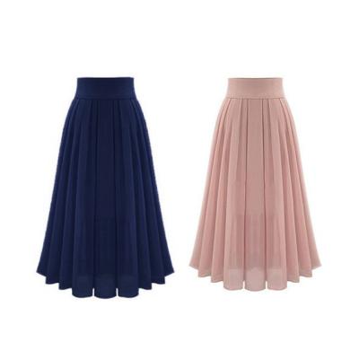 China JBeiL 2022 New Fashion Elegant Breathable Formal Women's Chiffon Pleated Skirt Anti-Static Style Solid Color Pleated Skirt for sale