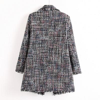 China JBeiL viable good selling gold tweed polyester jacket woman coat for sale