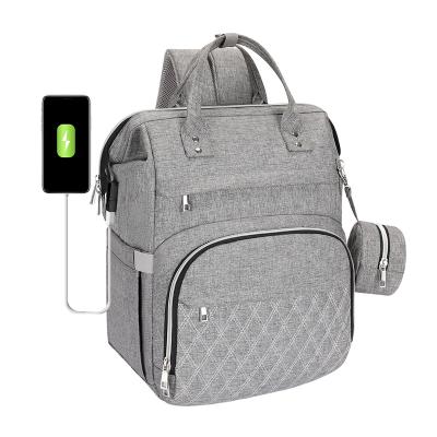 China With USB One Drop Shipping Multifunctional Waterproof Baby Backpack Organizer Pocket Large Capacity Diaper Bag for sale