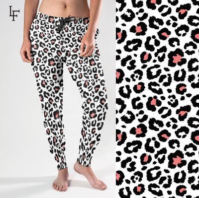 China Custom Brand Women Leopard Print Drawstring Drawstring Breathable Top Breathable Joggers Sweatpants for sale