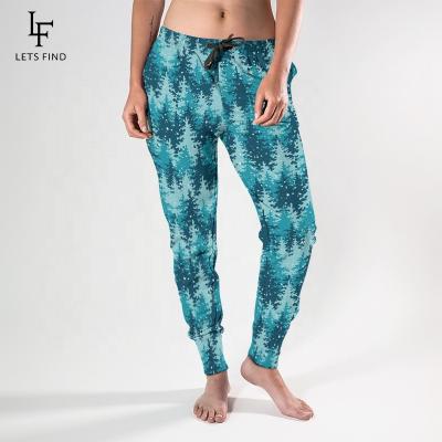 China Hotselling Breathable Bluetree Printed High Waist Silk Women's Joggers String Milk Suction Custom Fitness Sweatpants for sale