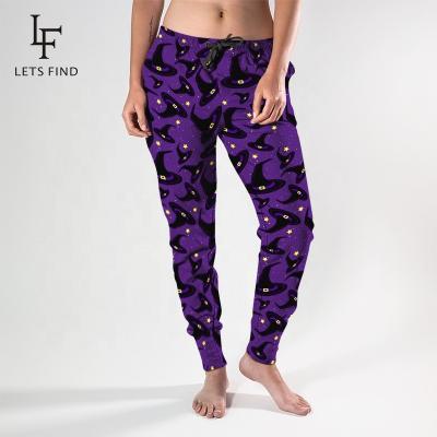 China Halloween Fashion Breathable Wholesale Spandex Sweatpants Custom Sublimation Printed Women Joggers for sale