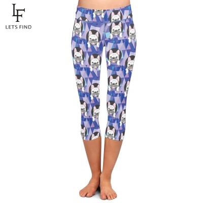 China Breathable Dog Patterned High Waist Sublimation Capri Womens Custom Printed Yoga Leggings for sale